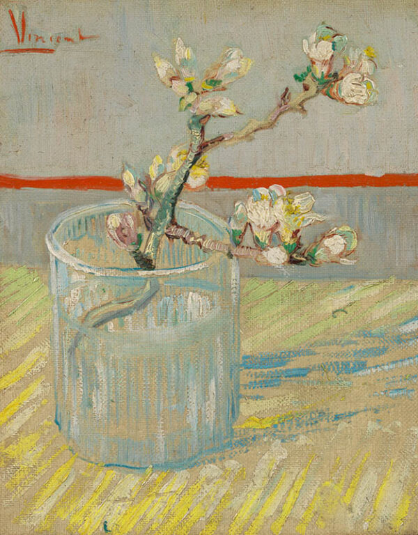 Vincent van Gogh - Kviste med blomstrende mandel i et glas